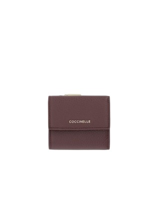  Coccinelle - Portafoglio Mini in pelle con patta Metallic Soft