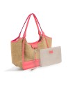 Nannini - Borsa Shopping in Rafia e Pelle Sunset
