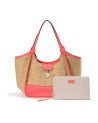 Nannini - Borsa Shopping in Rafia e Pelle Sunset