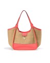 Nannini - Borsa Shopping in Rafia e Pelle Sunset