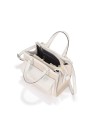 Nannini – Mittlere Handtasche mit Schulterriemen aus Canvas und Leder Marica