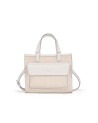 Nannini – Mittlere Handtasche mit Schulterriemen aus Canvas und Leder Marica