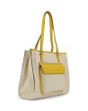 Nannini - Borsa Shopping con Tasca Frontale in Tessuto Canvas e