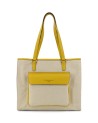 Nannini - Borsa Shopping con Tasca Frontale in Tessuto Canvas e