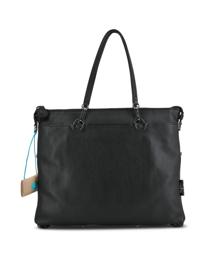 Gabs - Convertible flat leather bag with long handles, Size M