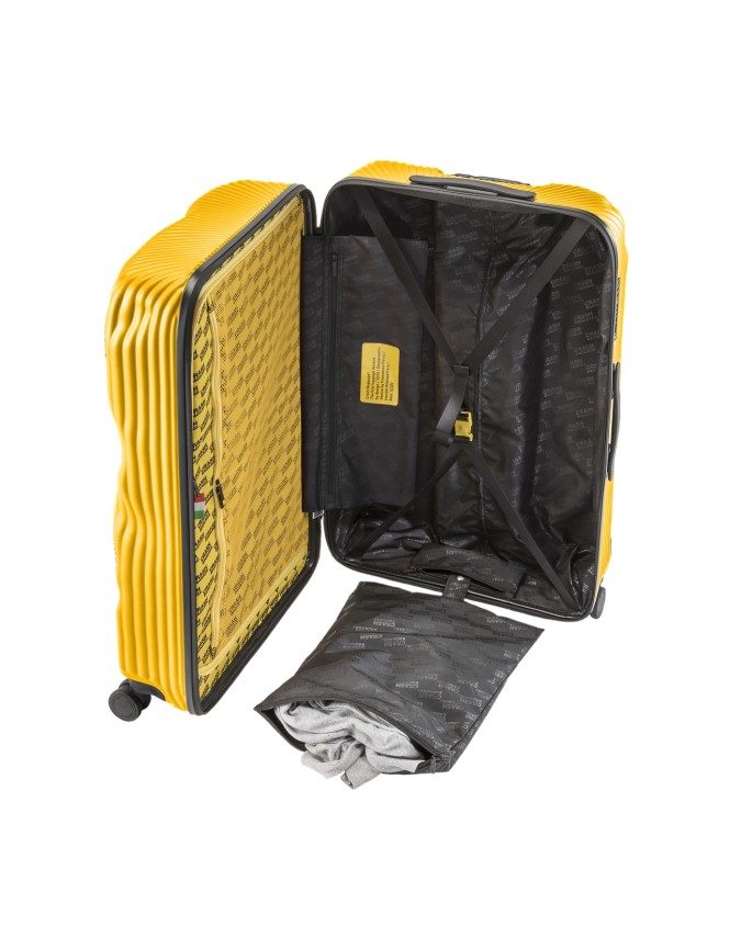 Crash Baggage - Large ribbed polycarbonate suitcase, 79 cm, 4 wheels, Stripe