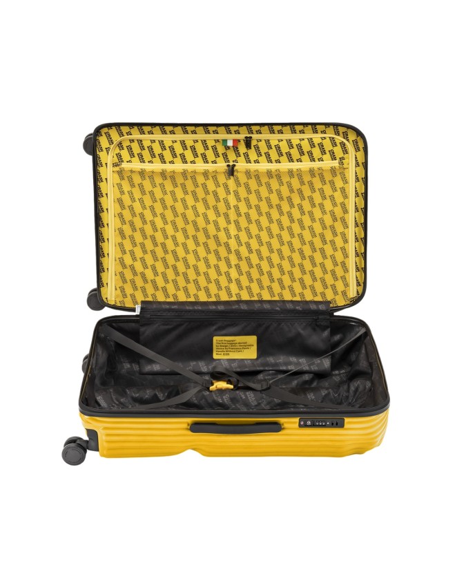 Crash Baggage - Large ribbed polycarbonate suitcase, 79 cm, 4 wheels, Stripe