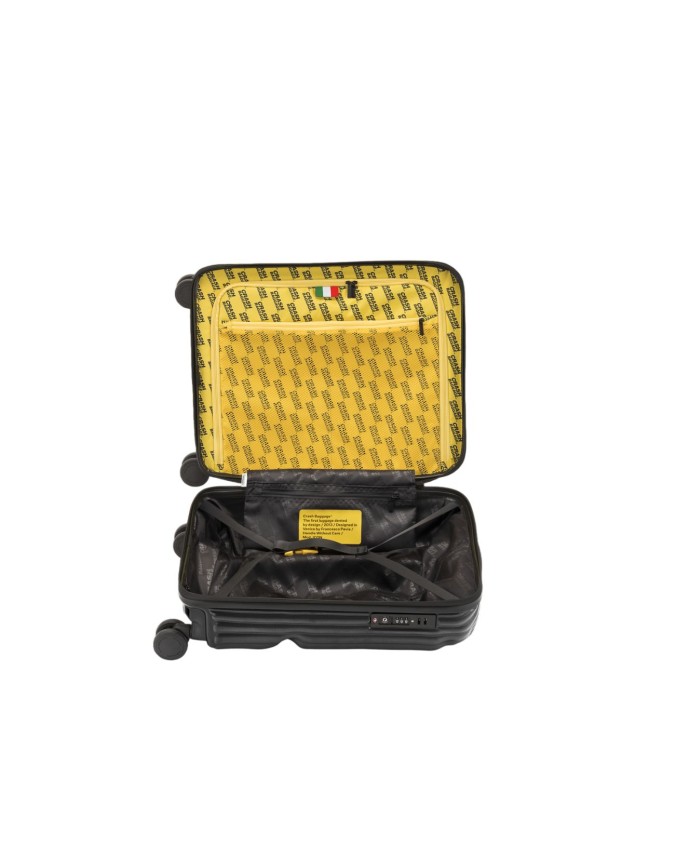 Crash Baggage - Small cabin-size trolley made of ribbed polycarbonate, 55 cm, 4 wheels, Stripe