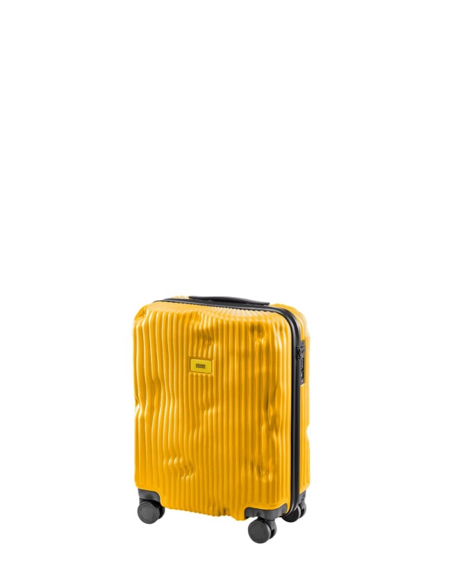Crash Baggage - Small cabin-size trolley made of ribbed polycarbonate, 55 cm, 4 wheels, Stripe