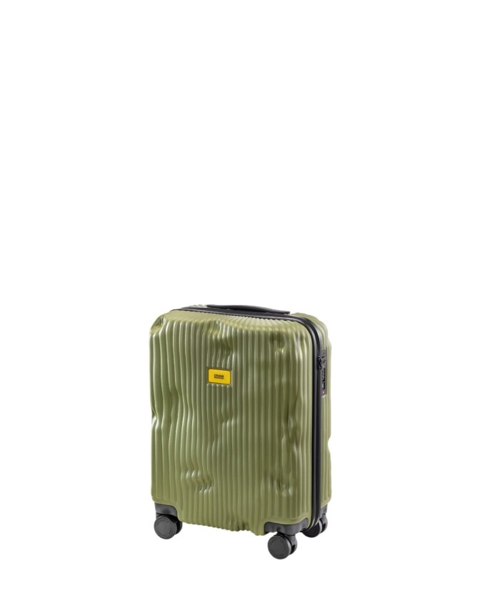 Crash Baggage - Small cabin-size trolley made of ribbed polycarbonate, 55 cm, 4 wheels, Stripe