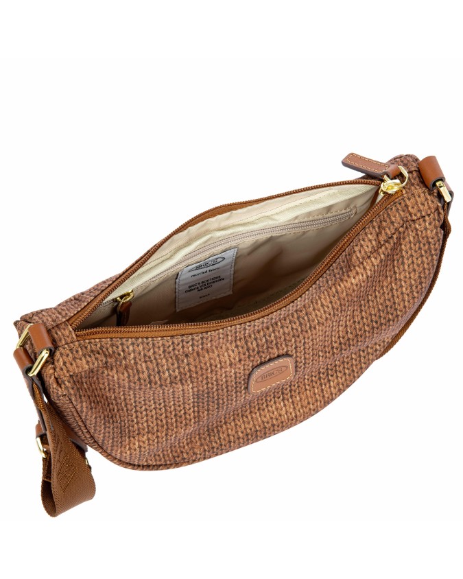 Bric's - Borsa a tracolla mezzaluna piccola in tessuto