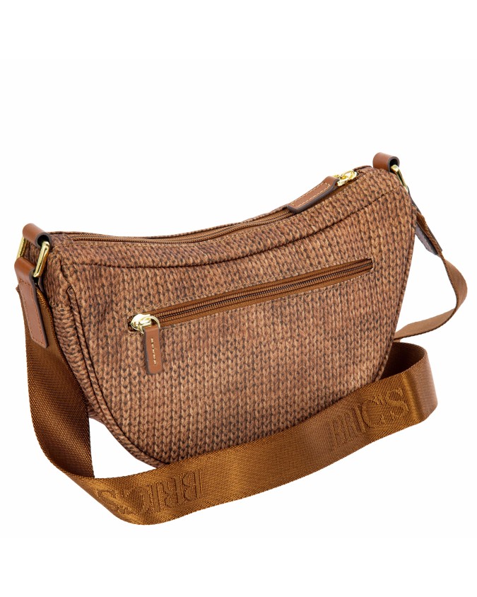 Bric's - Borsa a tracolla mezzaluna piccola in tessuto