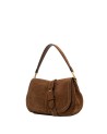 Gianni Chiarini - Suede shoulder bag with flap and shoulder