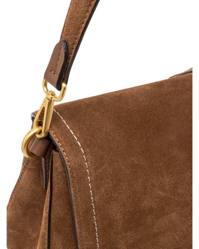 Gianni Chiarini - Suede shoulder bag with flap and shoulder