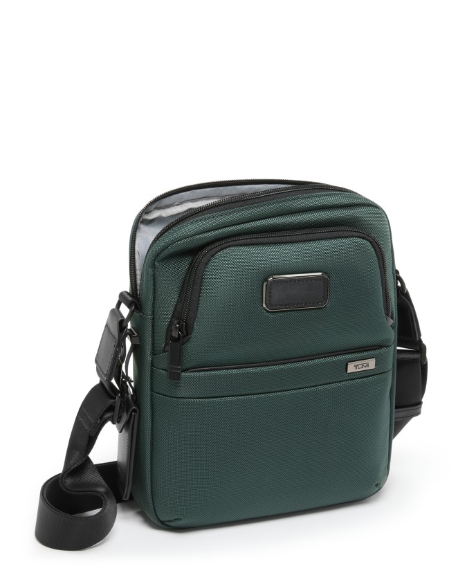 Tumi - Compact leather shoulder bag made of Alpha 3 ballistic