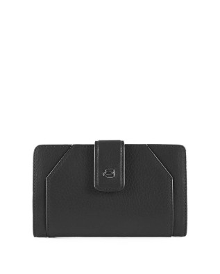Piquadro - Muse Women's Leather Wallet with Zipper - Black