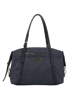  Ynot - Borsa a spalla Boston bag in tessuto logato e ecopelle