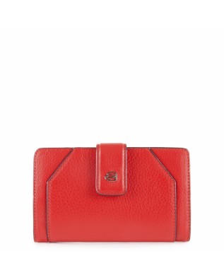 Piquadro - Muse Women's Leather Wallet with Zipper - Red