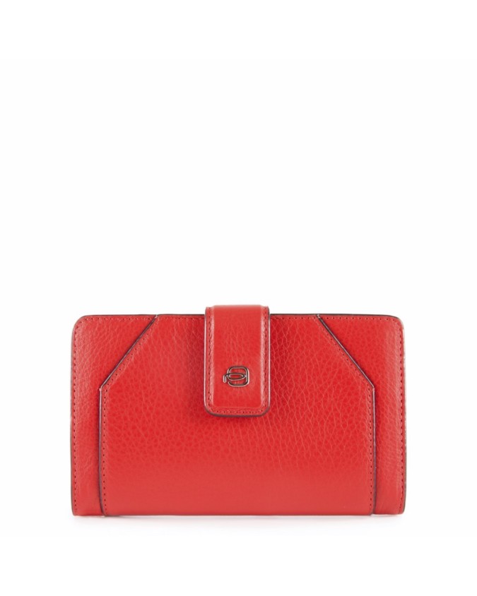 Piquadro - Muse Women's Leather Wallet with Zipper - Red