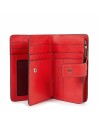 Piquadro - Muse Women's Leather Wallet with Zipper - Red