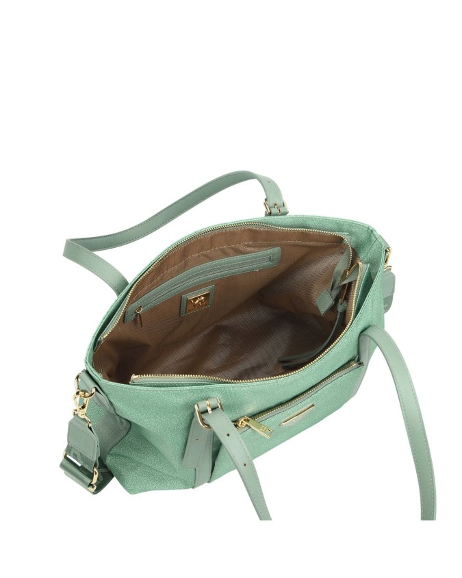 Ynot - XL Shoulder Shopping Bag in Logoed Fabric and Faux