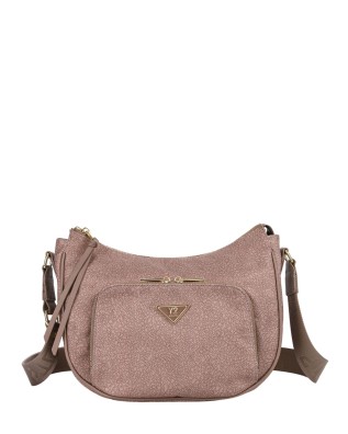  Ynot - Borsa Hobo Tg. M in tessuto logato ed ecopelle con