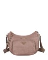 Ynot - Medium Hobo Bag in logo-printed fabric and faux leather