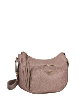  Ynot - Borsa Hobo Tg. M in tessuto logato ed ecopelle con 2