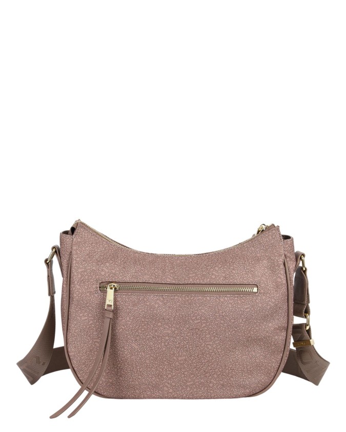 Ynot - Medium Hobo Bag in logo-printed fabric and faux leather