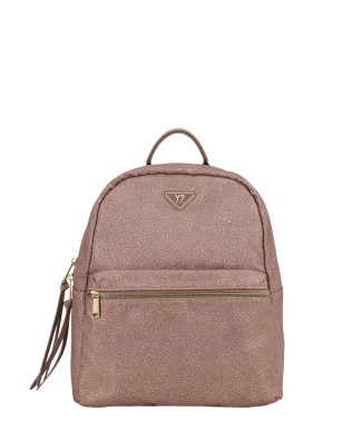 Ynot - Women's Backpack in Logoed Fabric and Faux Leather, Size