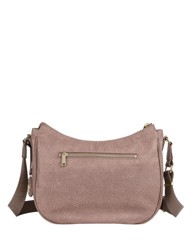 Ynot - Large Hobo Shoulder Bag in logo-printed fabric and faux