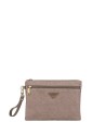 Ynot – Clutch mit seitlichem Band aus Stoff mit Logo und Kunstleder Cloud