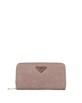 Ynot - Women's zip-around wallet in logo-printed fabric and