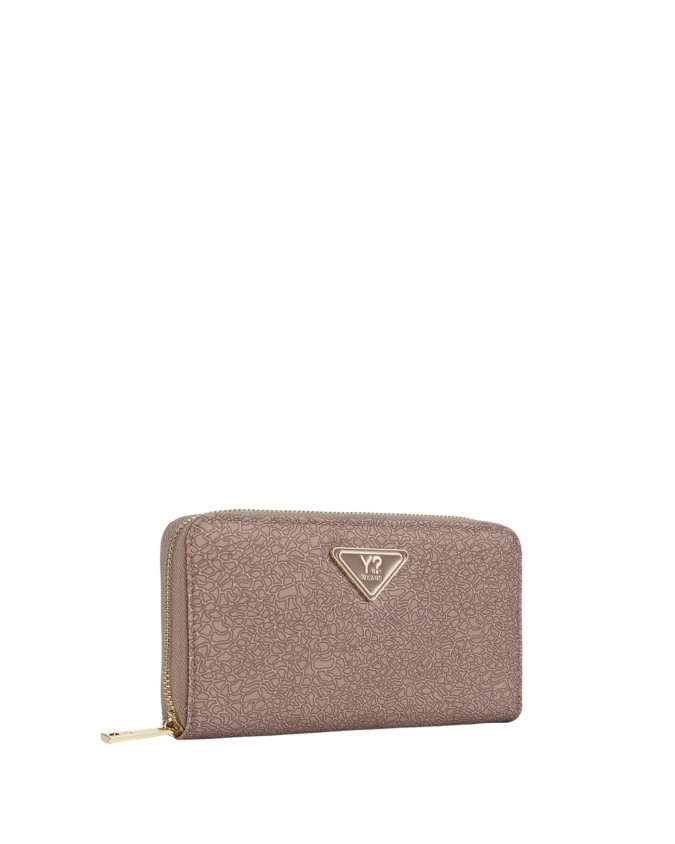 Ynot - Women's zip-around wallet in logo-printed fabric and