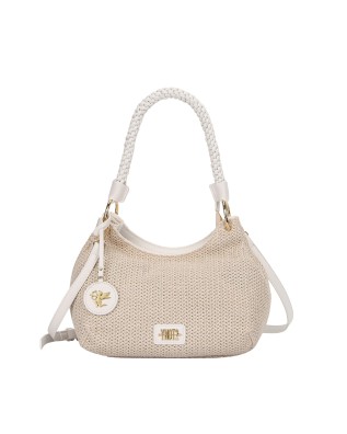 Ynot - Women's Hobo Bag with Braided Handle, Size M, in Malè