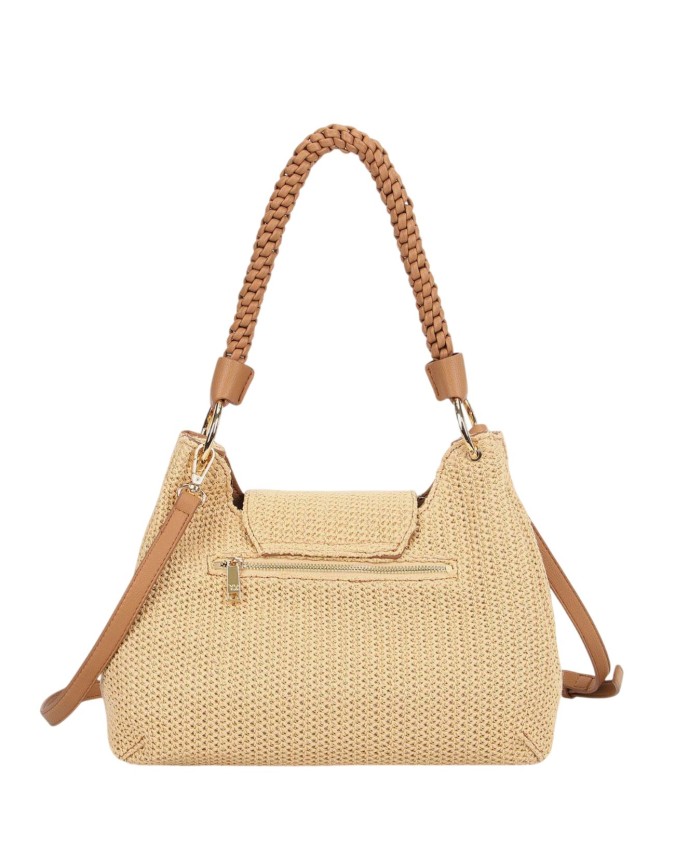 Ynot - Shoulder Bag with Flap and Braided Handle, Size L, in
