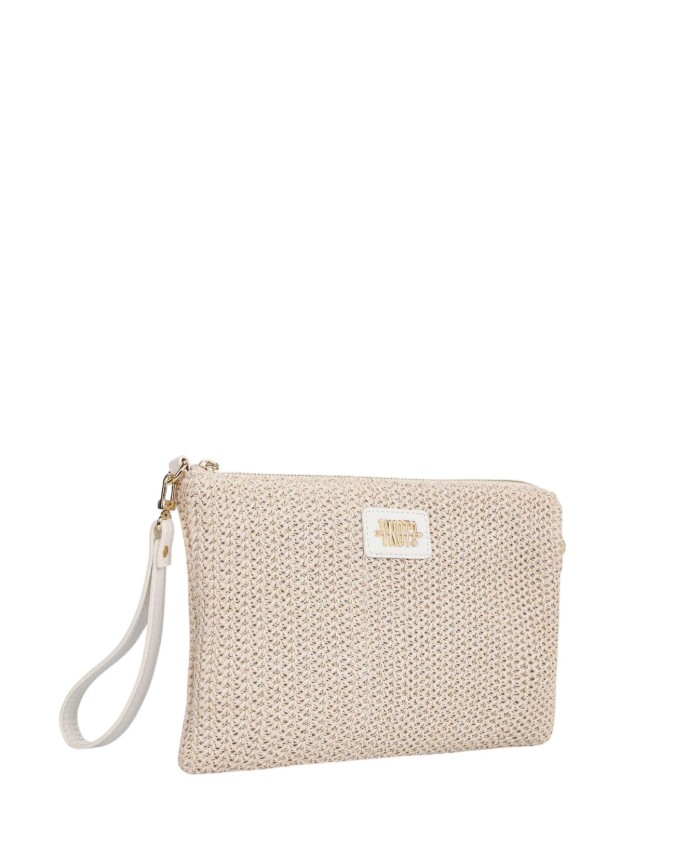 Ynot - Clutch Donna con Polsiera e Tracolla Effetto Paglia Malè