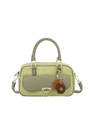  Ynot - Borsa bauletto con tasca frontale e tracolla in tessuto