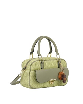  Ynot - Borsa bauletto con tasca frontale e tracolla in tessuto 2