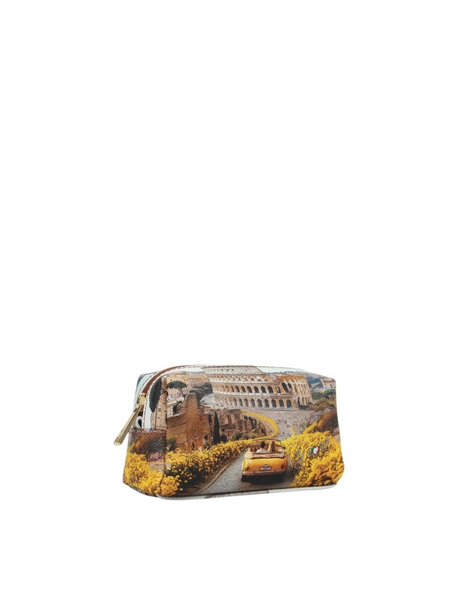 Ynot - Women's XS Beauty Case in Faux Leather with "City" Print