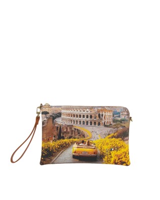  Ynot - Clutch Tg. S con tracolla in ecopelle stampa città