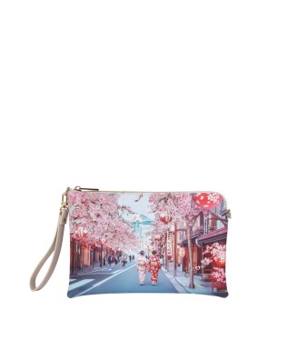  Ynot - Clutch Tg. S con tracolla in ecopelle stampa città