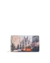Ynot - Portafoglio in ecopelle con patta stampa città Yesbag