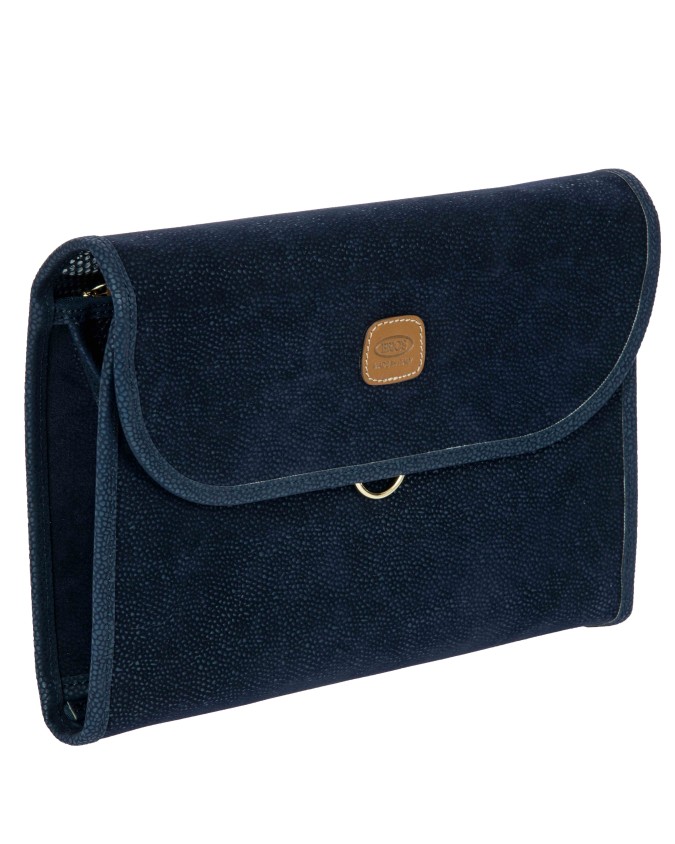 Bric's - Large Tri-Fold Toiletry Bag in Life Suede Fabric