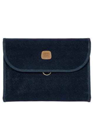 Bric's - Large Tri-Fold Toiletry Bag in Life Suede Fabric