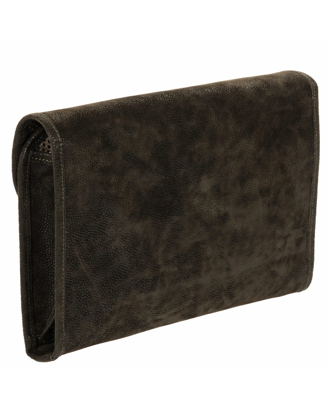 Bric's - Large Tri-Fold Toiletry Bag in Life Suede Fabric
