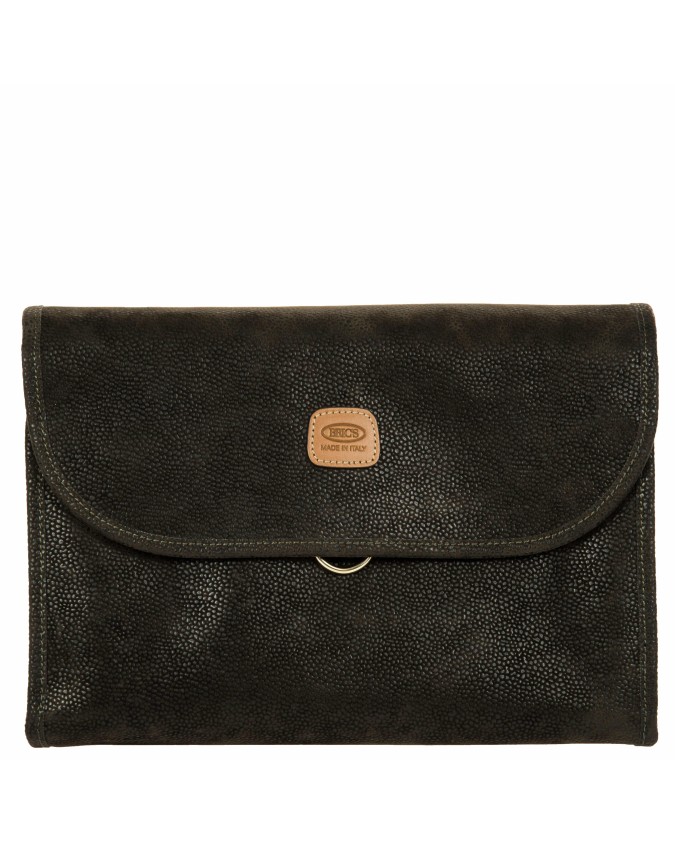 Bric's - Large Tri-Fold Toiletry Bag in Life Suede Fabric