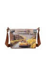 Ynot – Hobo-Tasche, Größe S, aus Kunstleder mit Stadt-Print