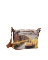 Ynot – Hobo-Tasche, Größe S, aus Kunstleder mit Stadt-Print