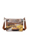 Ynot – Hobo-Tasche, Größe S, aus Kunstleder mit Stadt-Print